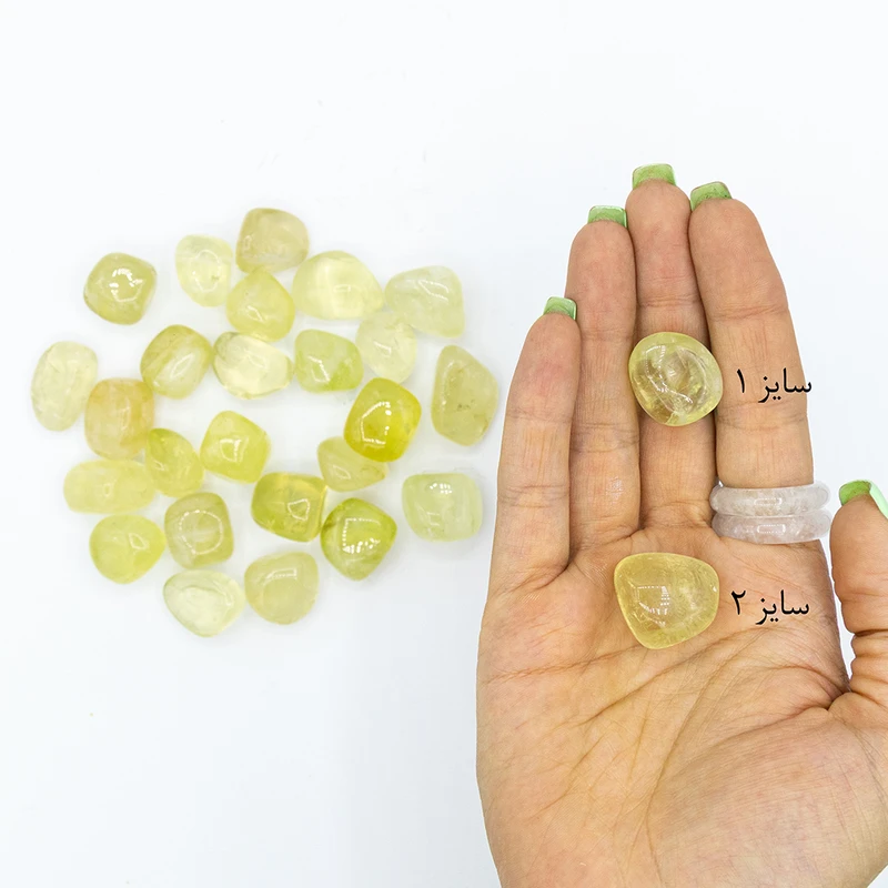 عکس شماره 3 : سنگ راف مانا جم مدل کوارتز لیمویی تامبل شده