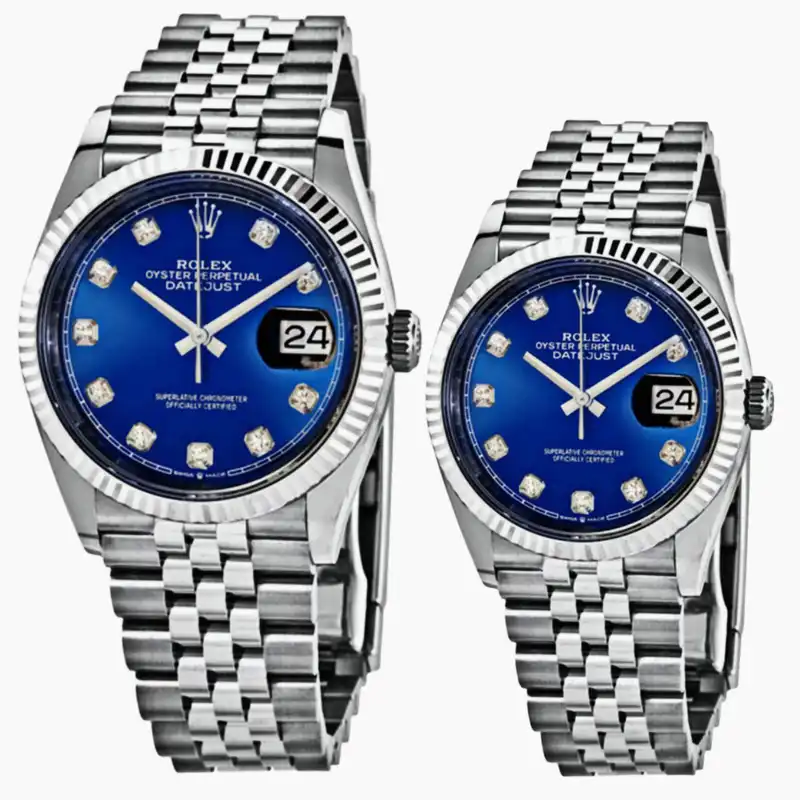 ست ساعت مچی عقربه ای زنانه و مردانه  مدل دیت جاست کد Bl2