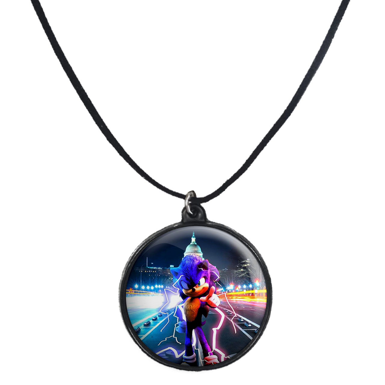 گردنبند پرمانه طرح سونیک کد pmb.15077 مدل دو طرفه