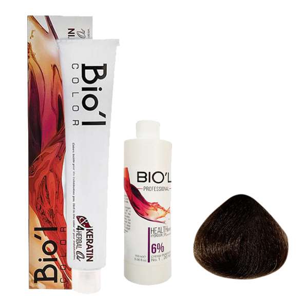 کیت رنگ مو بیول سری CHOCOLATE شماره 5.8 حجم 100 میلی لیتر رنگ قهوه ای شکلاتی روشن