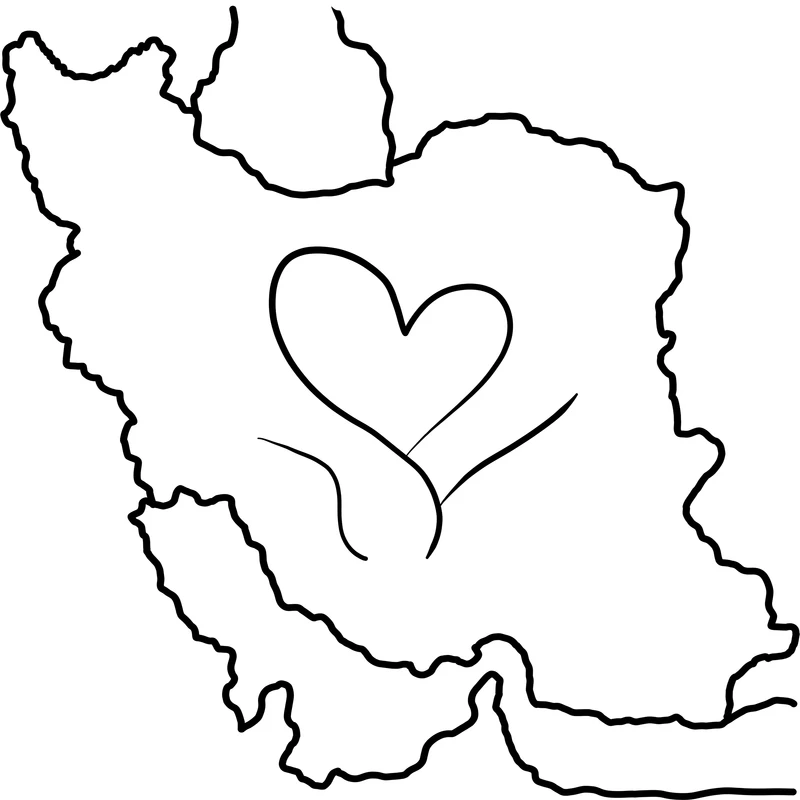 استیکر پارچه و لباس مدل دی تی اف طرح ایران کد 11.02