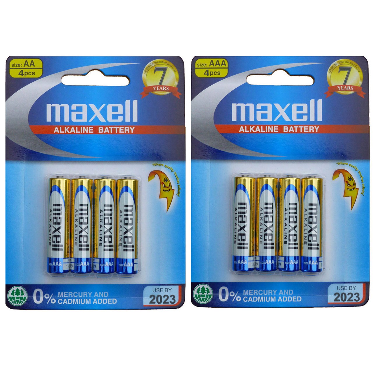 باتری قلمی و نیم قلمی مکسل مدل Alkaline بسته 8 عددی