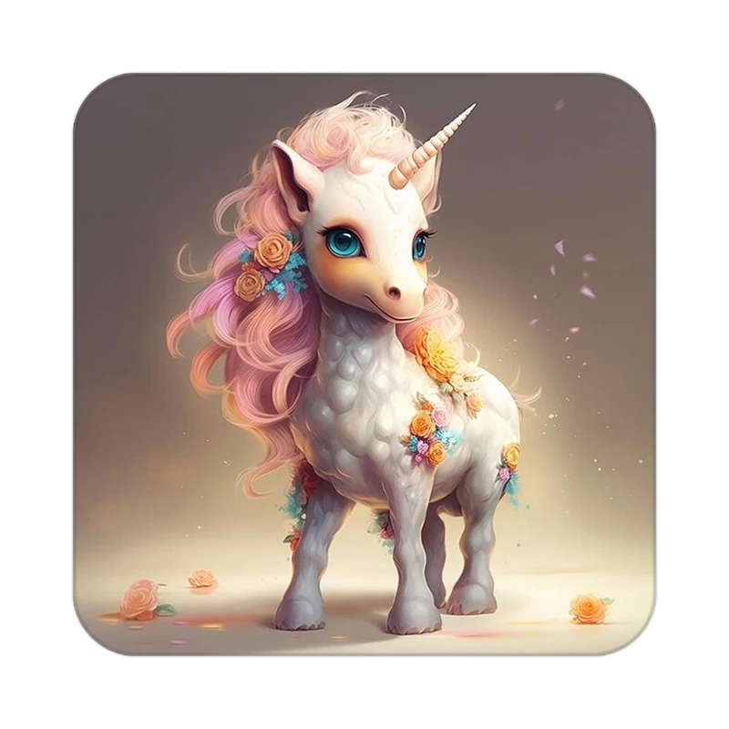 زیر لیوانی کاکتی طرح اسب تک شاخ و یونیکورن مدل mp31597