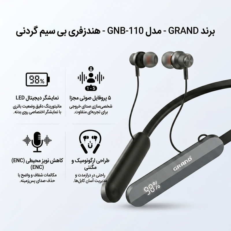 هدفون بلوتوثی گرند اسکای مدل GNB - 110