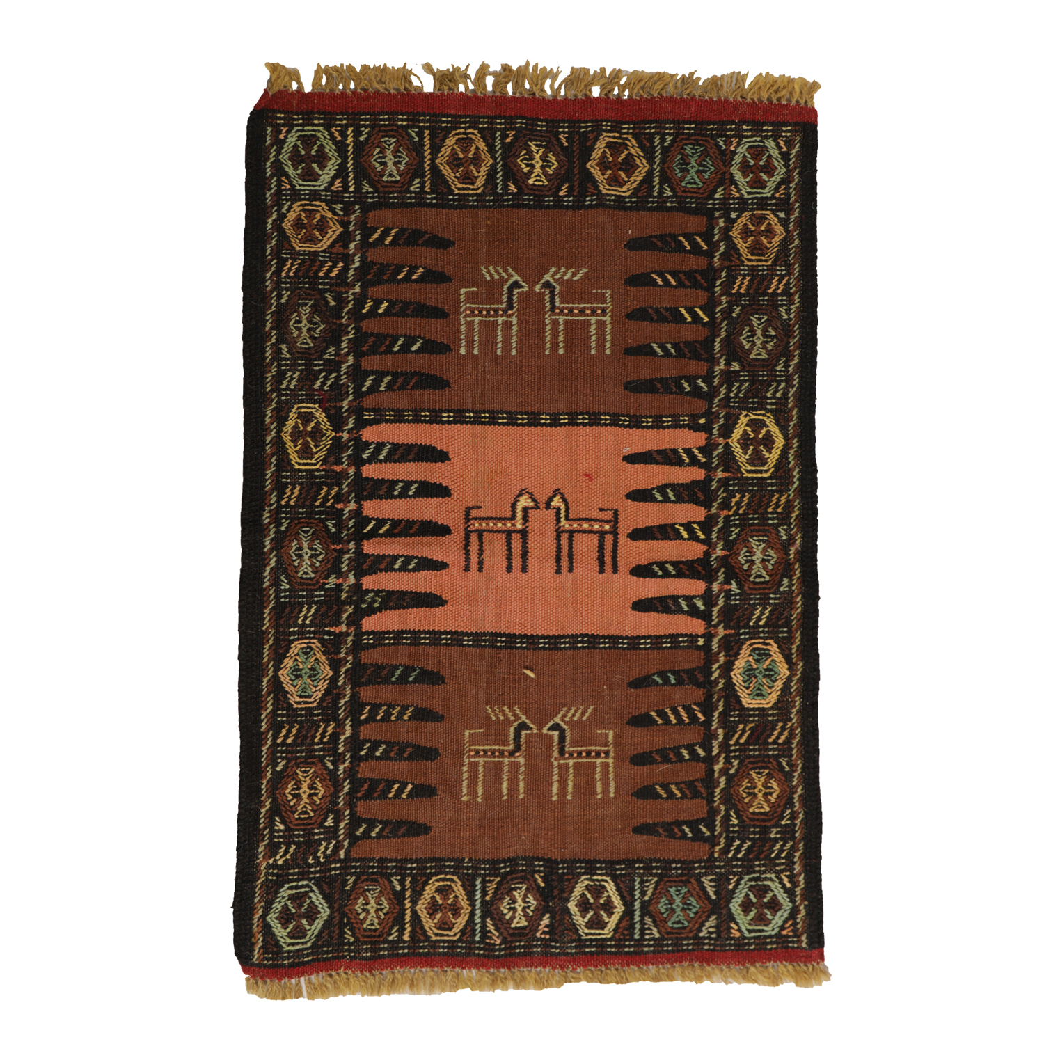 گلیم دستبافت نیم متری مدل سفره کردی کد 40108132