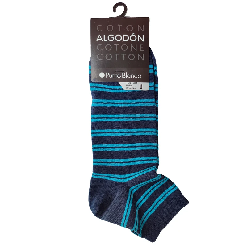 جوراب مردانه پونتو بلانکو مدل کتان آلگودون طرح دار کوتاه  100-22-74696