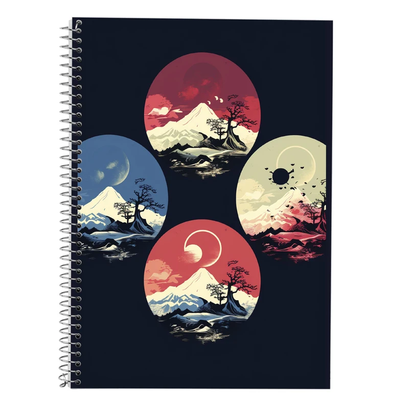 دفتر زبان 50 برگ مدوپد مدل دوخط طرح Ghibli کد DF2463