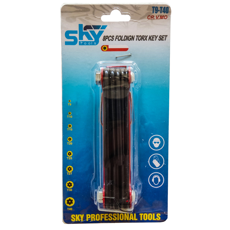 آچار آلن ستاره ای اسکای مدل CR.V.MO 15 مجموعه 8 عددی