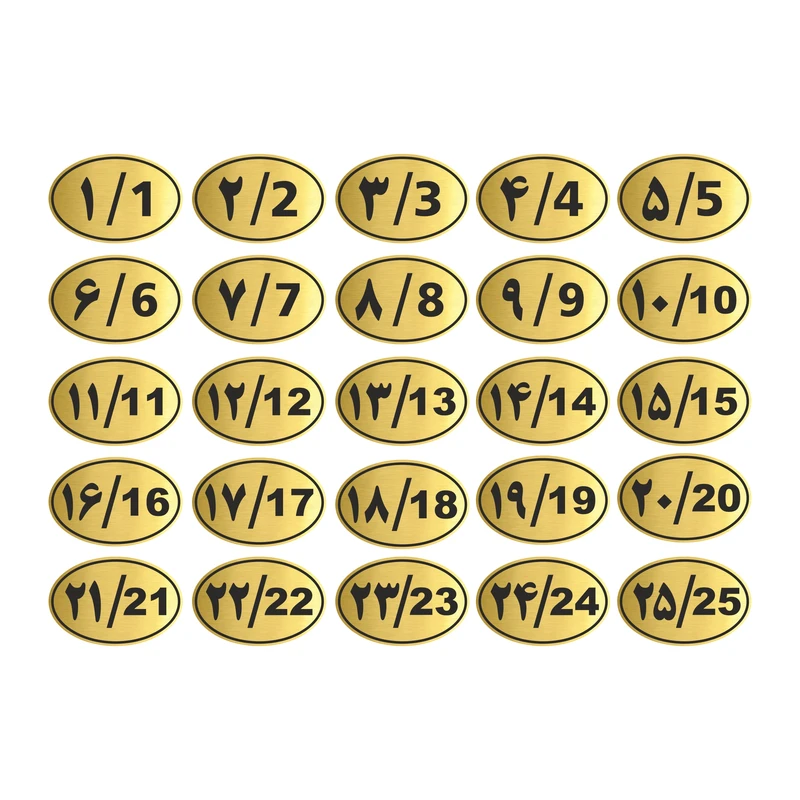 تابلو راهنما طرح پلاک اعداد مدل GNG1025 مجموعه 25 عددی