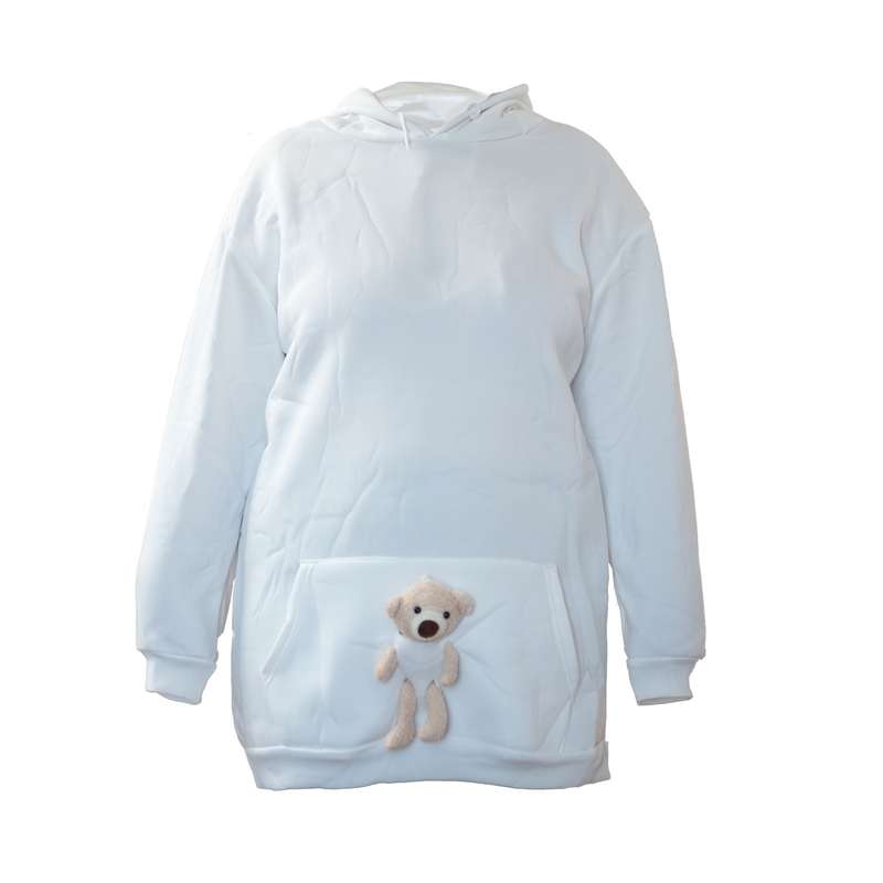 هودی زنانه مدل گوشدار رنگ سفید