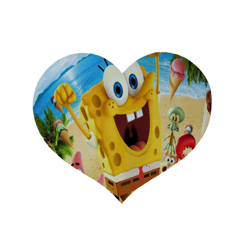 پادری مدل قلب طرح باب اسفنجی کد 8548 سایز 90 × 90 سانتی متر