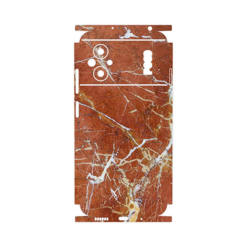 برچسب پوششی ماهوت مدل Red Marble-FullSkin مناسب برای گوشی موبایل شیائومی Poco M5