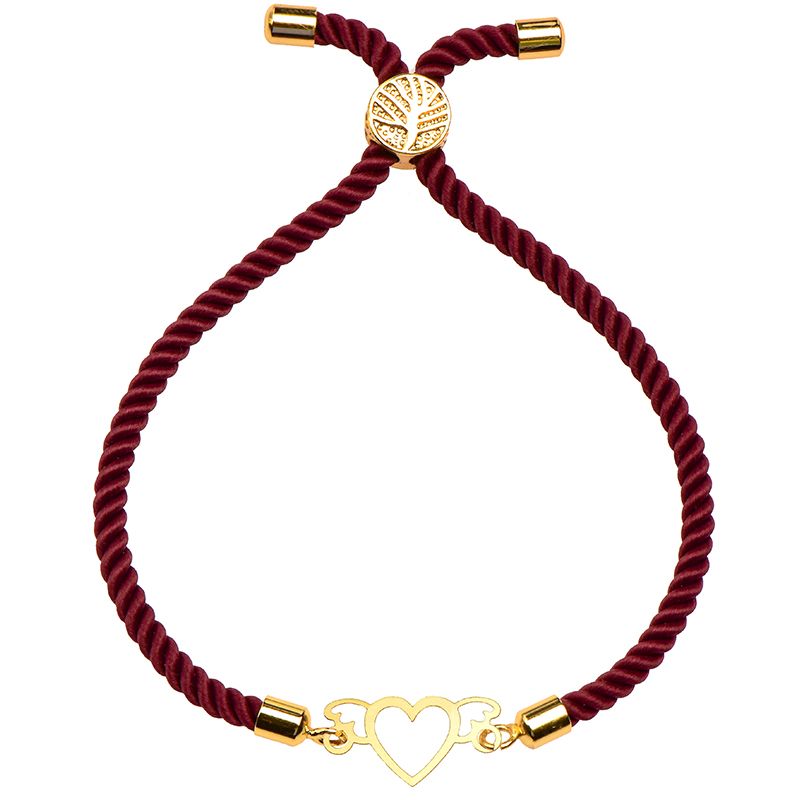 دستبند طلا 18 عیار زنانه کرابو طرح قلب مدل Kr1799 -  - 1