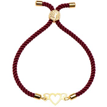 دستبند طلا 18 عیار زنانه کرابو طرح قلب مدل Kr1799