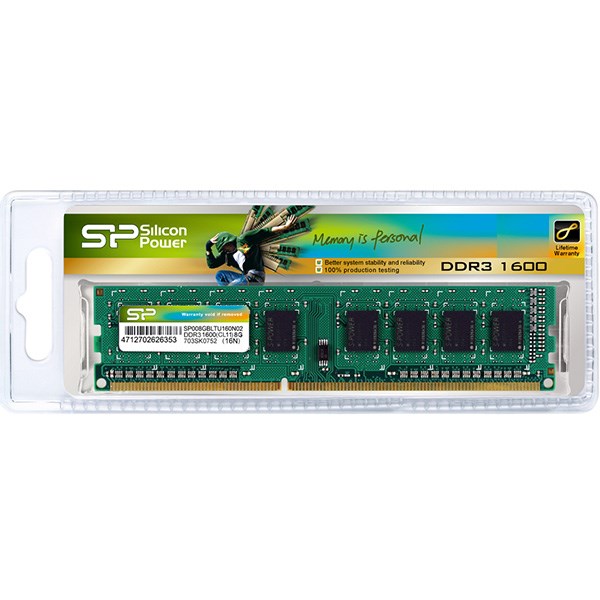 رم کامپیوتر Silicon Power مدل DDR3 1600MHz ظرفیت 8 گیگابایت