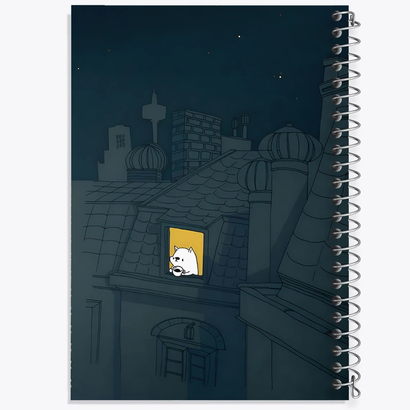 دفتر مشق 50 برگ خندالو طرح گربه (Cat) کد N4406