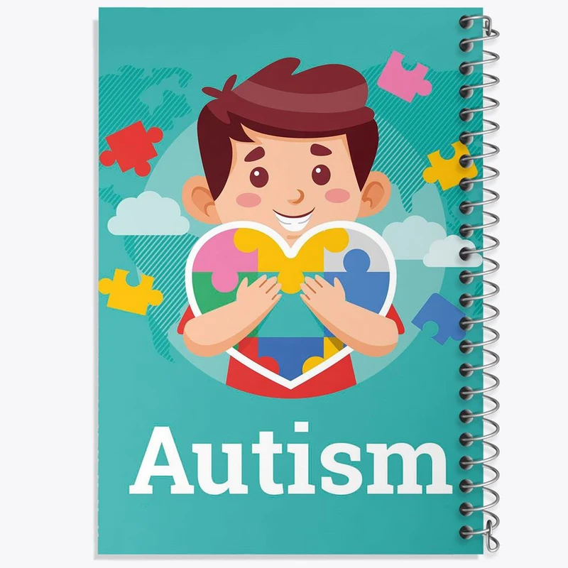 دفتر شطرنجی 50 برگ خندالو طرح اتیسم Autism کد 26716