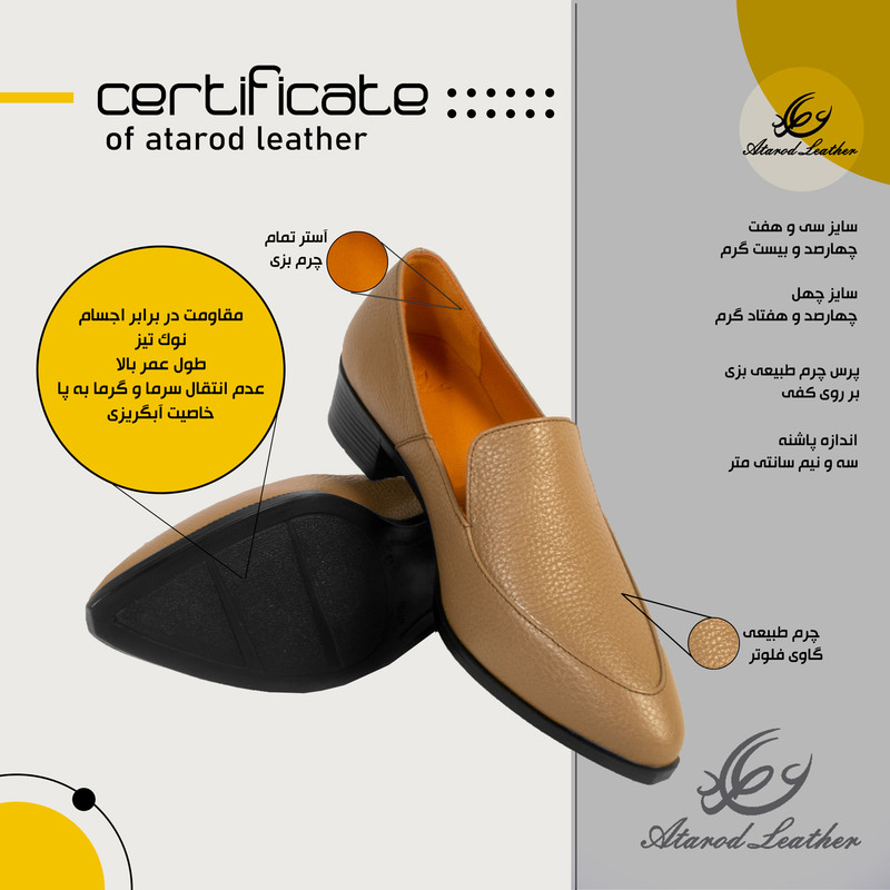 کفش زنانه چرم عطارد مدل چرم طبیعی کد SH165