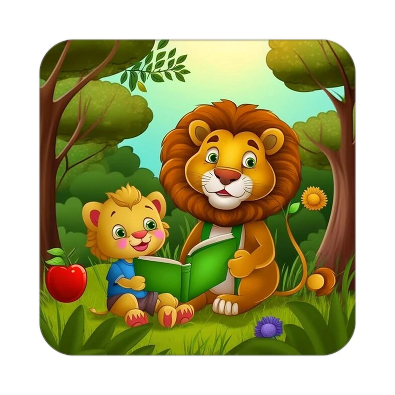 زیر لیوانی کاکتی طرح شیر مدل mp23154