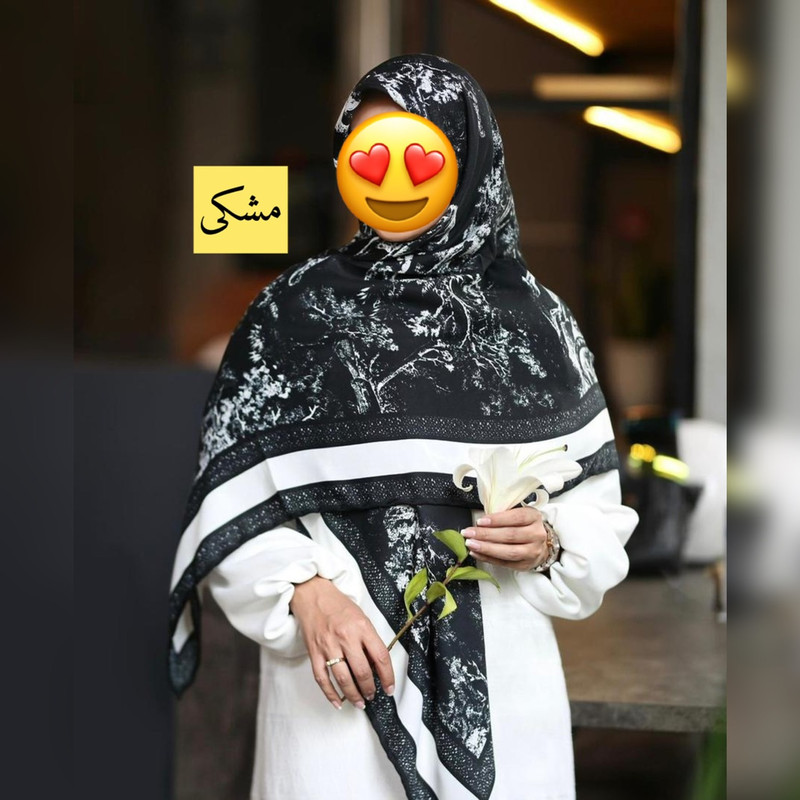 روسری زنانه مدل کشمیر دور دست دوز طرح جنگل