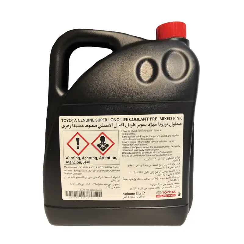 ضدیخ و کولانت تویوتا جنیون پارتس مدل 80490-08889 حجم 5000 میلی‌لیتر