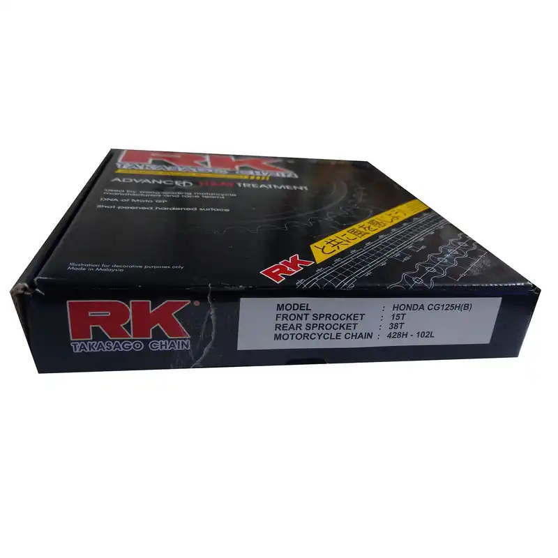 ست دنده زنجیر موتورسیکلت آر کی مدل 428H-102L مناسب برای هوندا 150