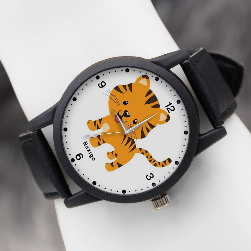 ساعت مچی عقربه ای ناکسیگو مدل گربه کد LF12581