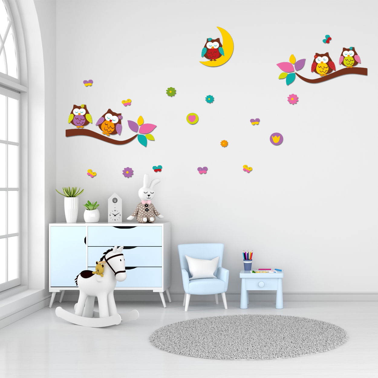 استیکر چوبی کودک باروچین مدل جغد کوچولوها کد 1217