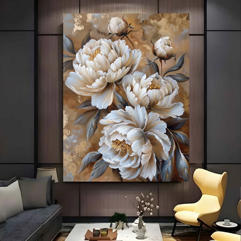 تابلو بوم طرح مخمل نقاشی مدل گل زیبا کد BK24414