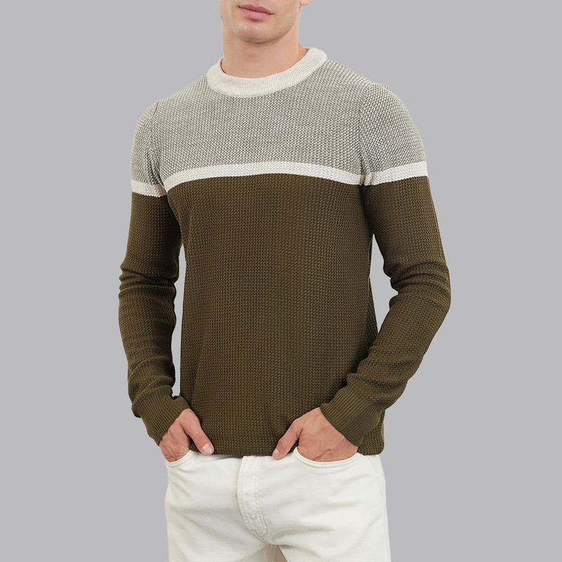 پلیور یقه گرد مردانه مدل 820055021 طرح ترندیول