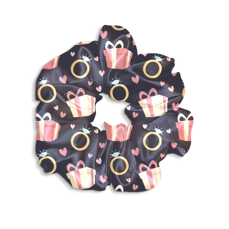 کش مو زنانه مدل اسکرانچی هدیه و انگشتر عشق SCH0140