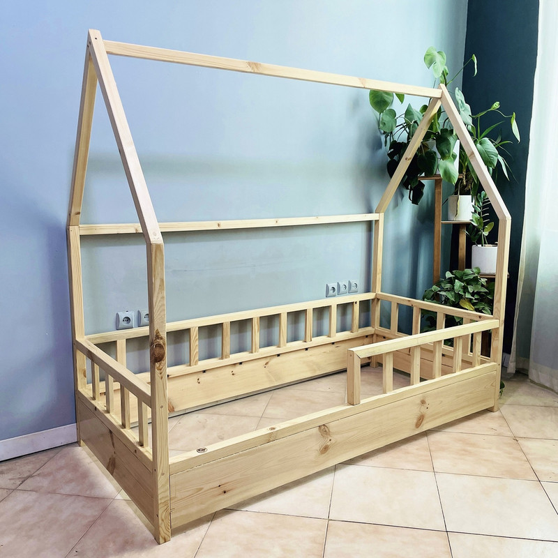 تخت خواب روستیک دکور مدل HG500 یک نفره سایز 90x190 سانتی متر