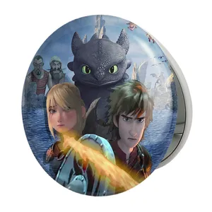 آینه جیبی خندالو طرح اژدها سواران DreamWorks Dragons مدل تاشو کد 13753 
