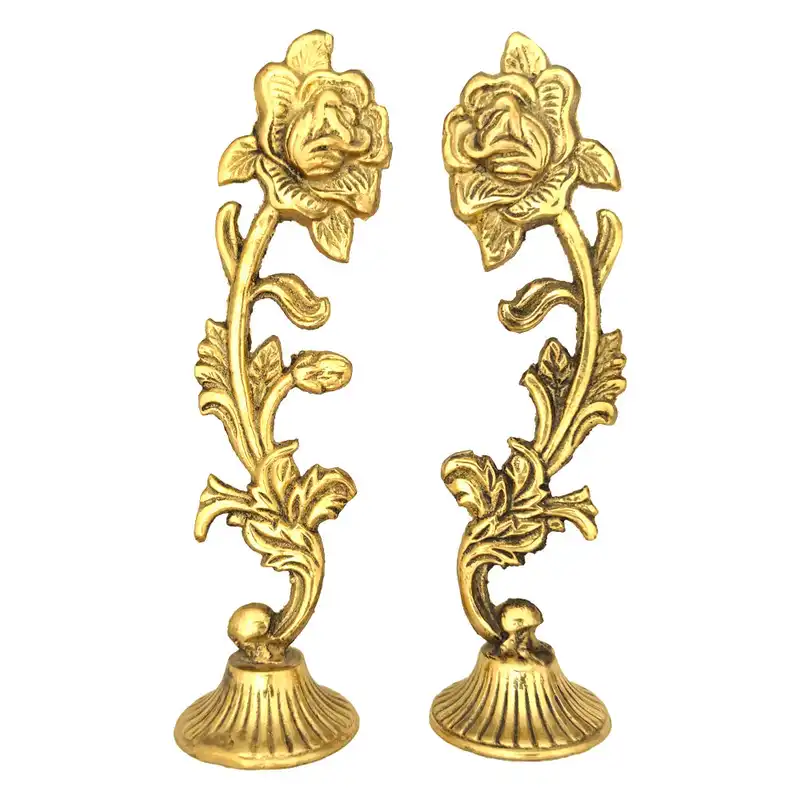 مجسمه برنزی طرح گل رز کد 1256 مجموعه 2 عددی