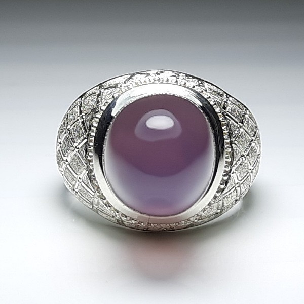 انگشتر نقره مردانه مدل عقیق طبیعی