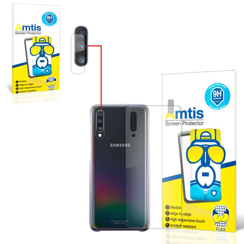 محافظ لنز دوربین امتیس مدل A70 مناسب برای گوشی موبایل سامسونگ GALAXY A70 به همراه محافظ پشت گوشی