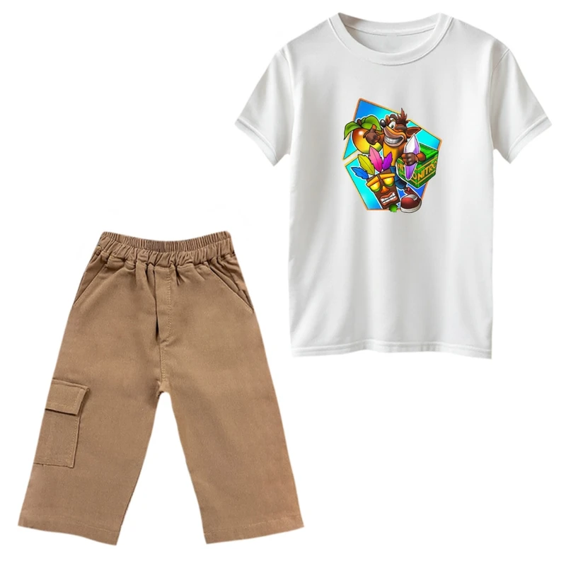 ست تی‌شرت و شلوارک پسرانه مدل کراش کد 3