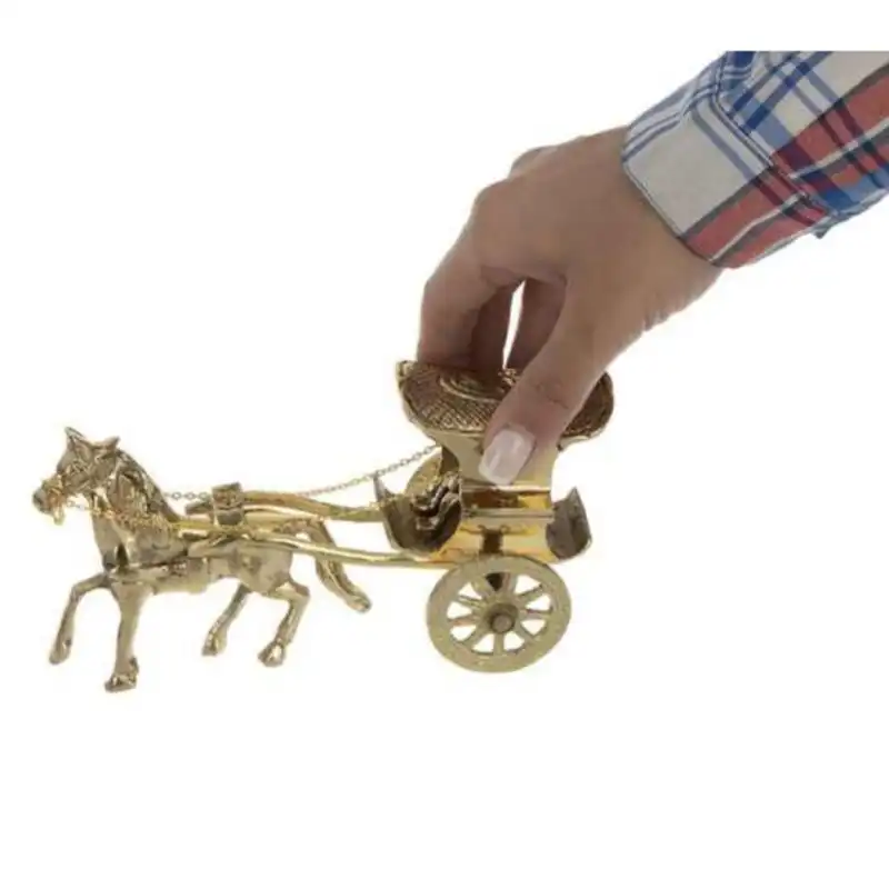 مجسمه برنجی مدل کالسکه تک اسب کد H-1098