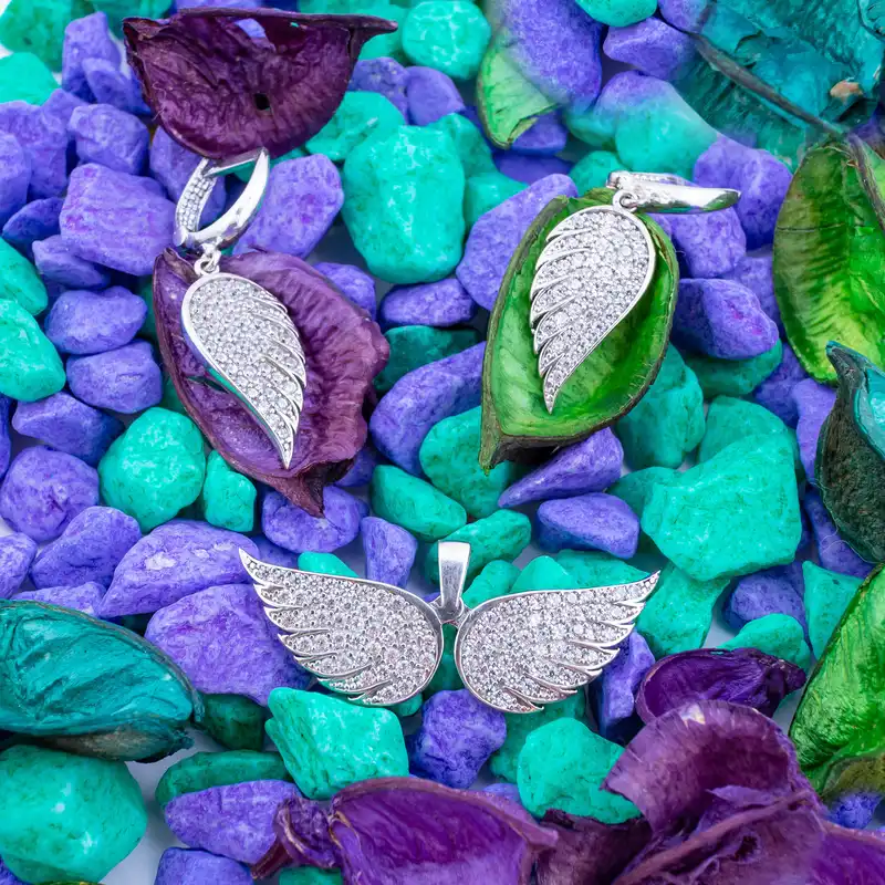 نیم ست نقره زنانه مدل بال فرشته AMT_N108