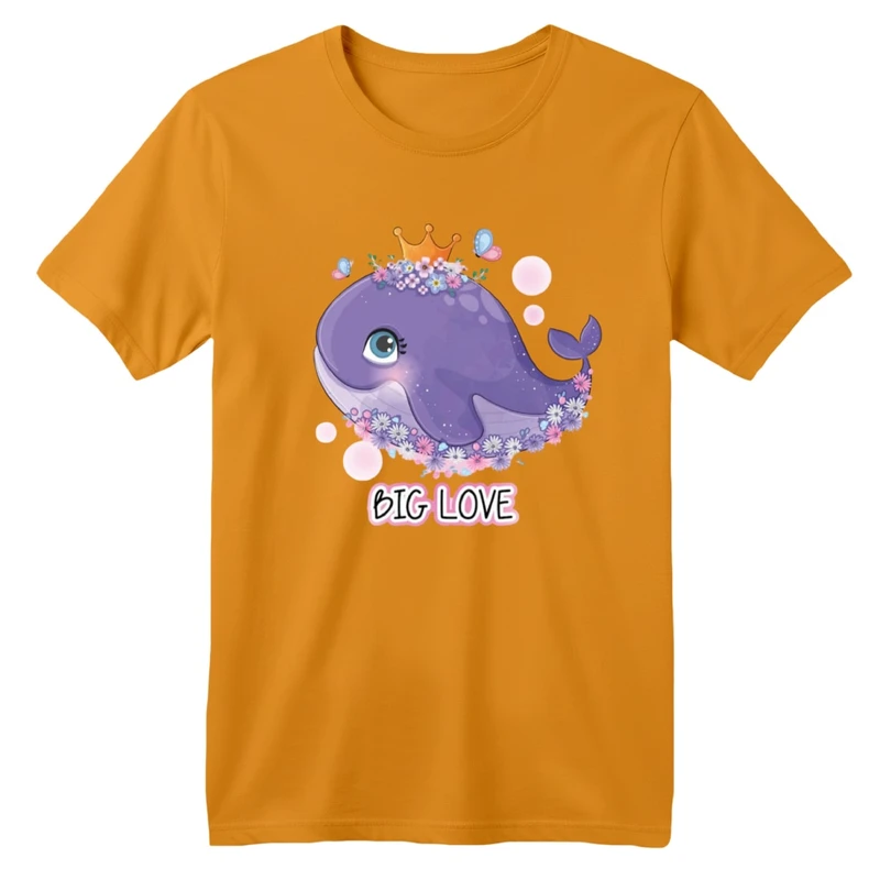 تی شرت آستین کوتاه بچگانه مدل نهنگ تاجدار