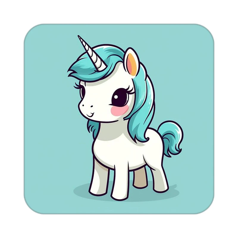 زیر لیوانی کاکتی طرح اسب تک شاخ و یونیکورن مدل mp29643