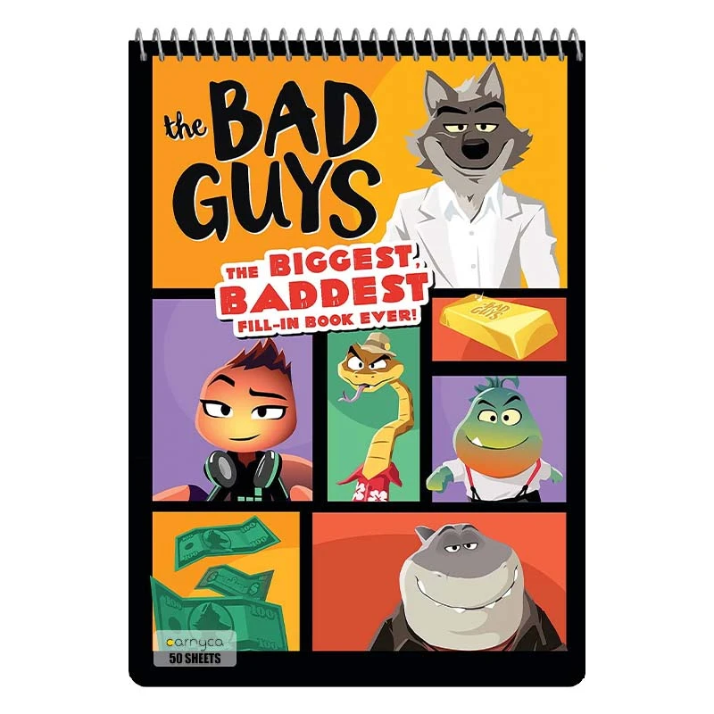 دفتر نقاشی 50 برگ سیمی کارنیکا طرح The Bad Guys کد 26116