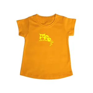تی شرت آستین کوتاه دخترانه مدل جوجه جغد کد O.Ylo