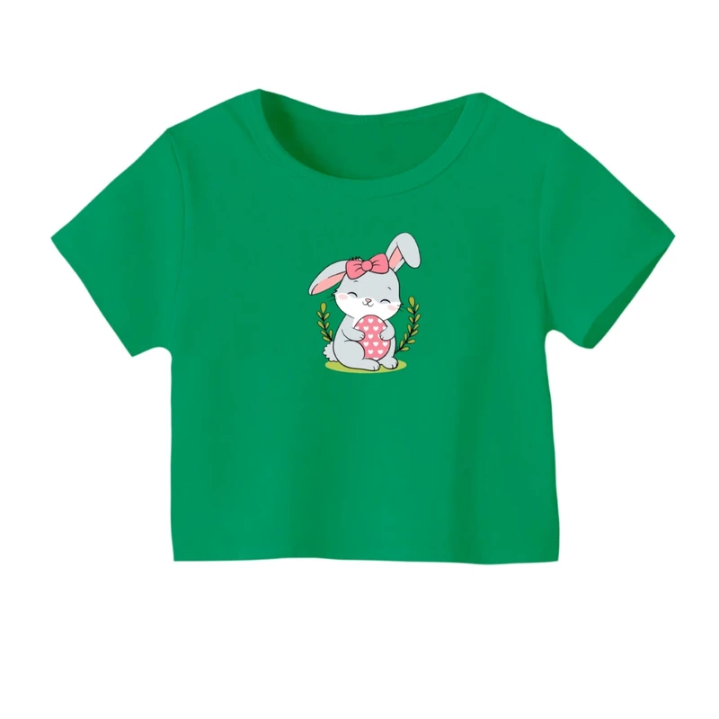 کراپ‌ تی‌شرت آستین کوتاه زنانه مدل خرگوش کد 03