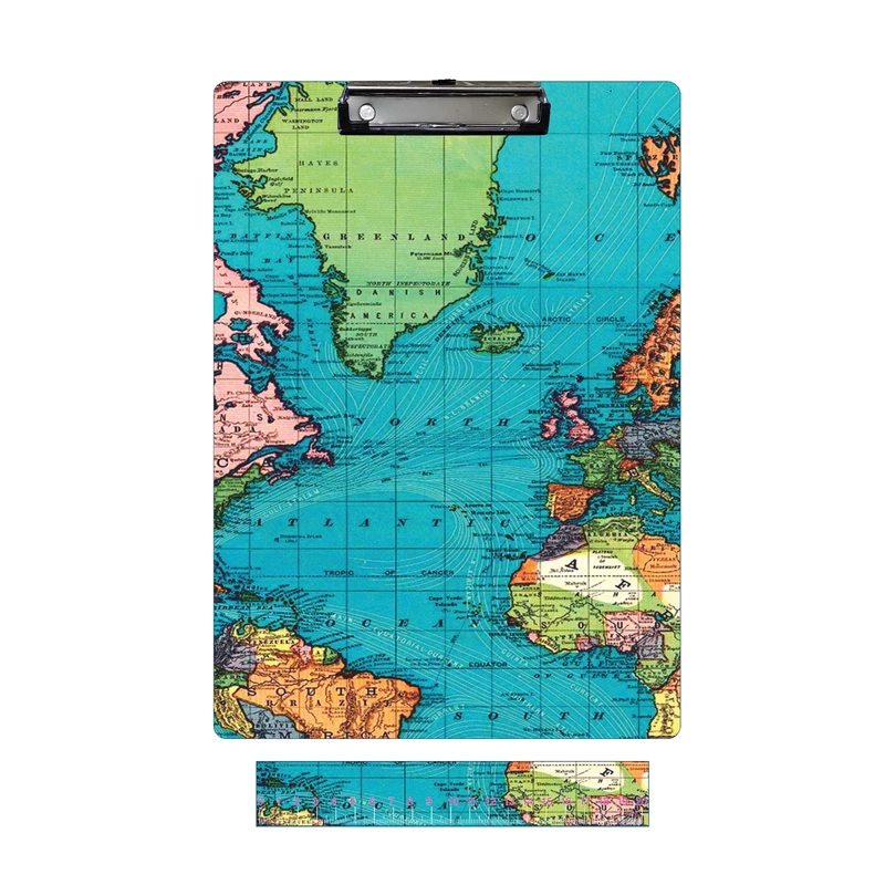 تخته شاسی مدل نقشه کره زمین به همراه خط کش