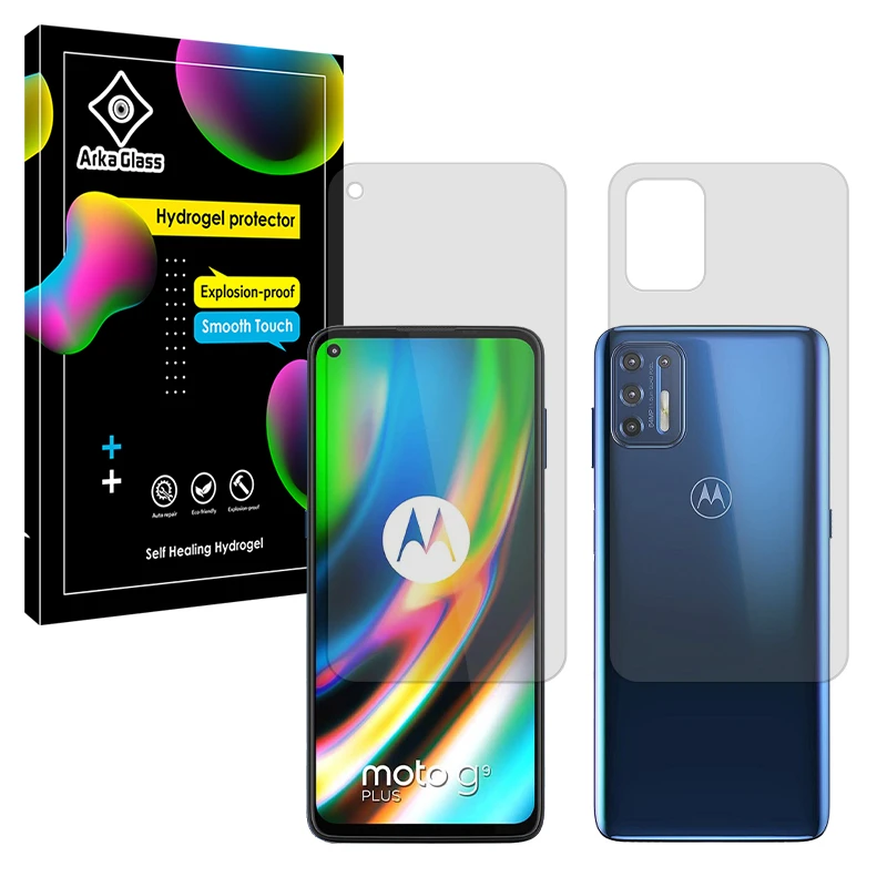 محافظ صفحه نمایش مات آرکا گلس مدل Tough مناسب برای گوشی موبایل موتورولا Moto G9 Plus به همراه محافظ پشت گوشی