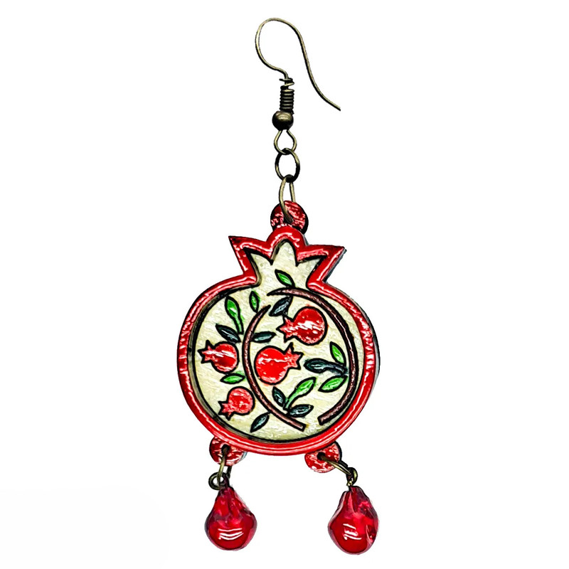 گوشواره دخترانه مدل انار طرح شب یلدا کد b.11.57