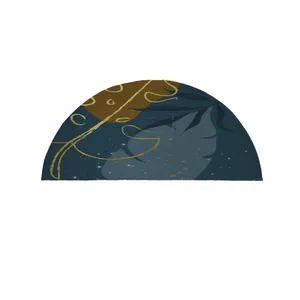   پادری مدل نیم دایره طرح برگ کد 9312 سایز 90×45 سانتی متر