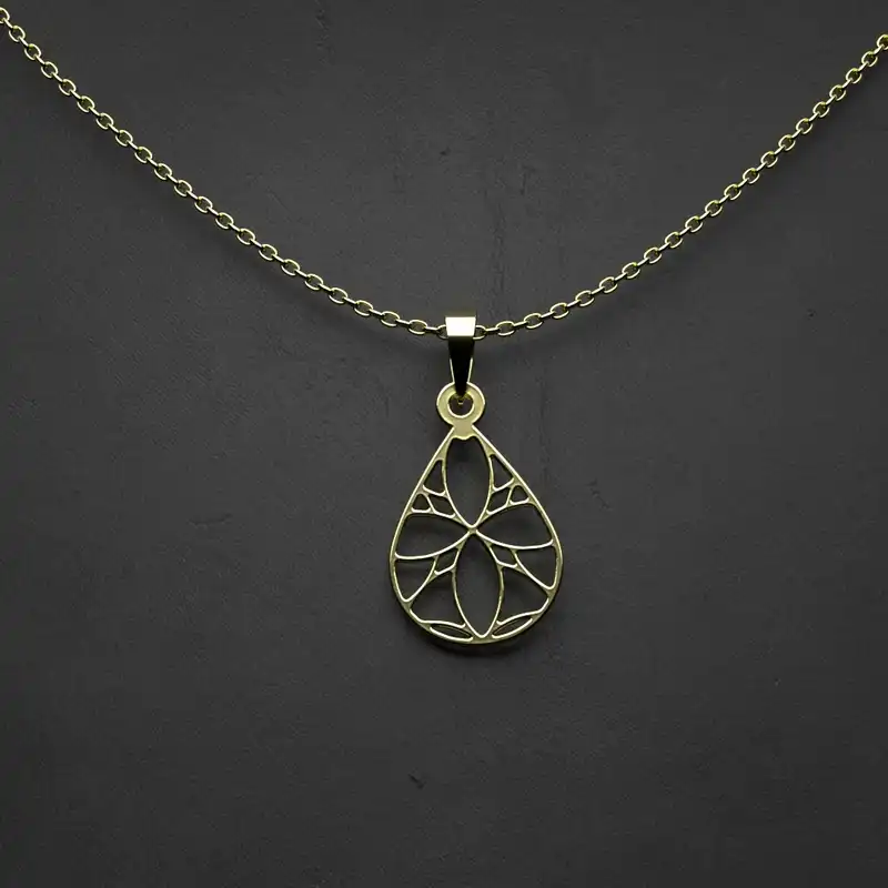 گردنبند طلا 18 عیار زنانه مدوپد مدل مثلث و نیم دایره کد CA10397