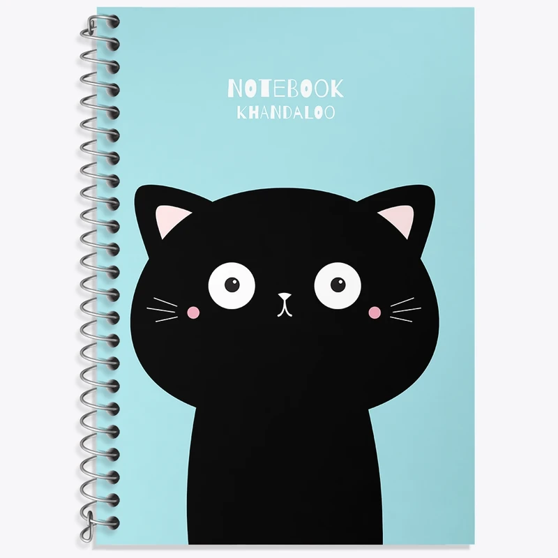 دفتر زبان 50 برگ خندالو مدل دو خط طرح گربه بامزه کد N1189